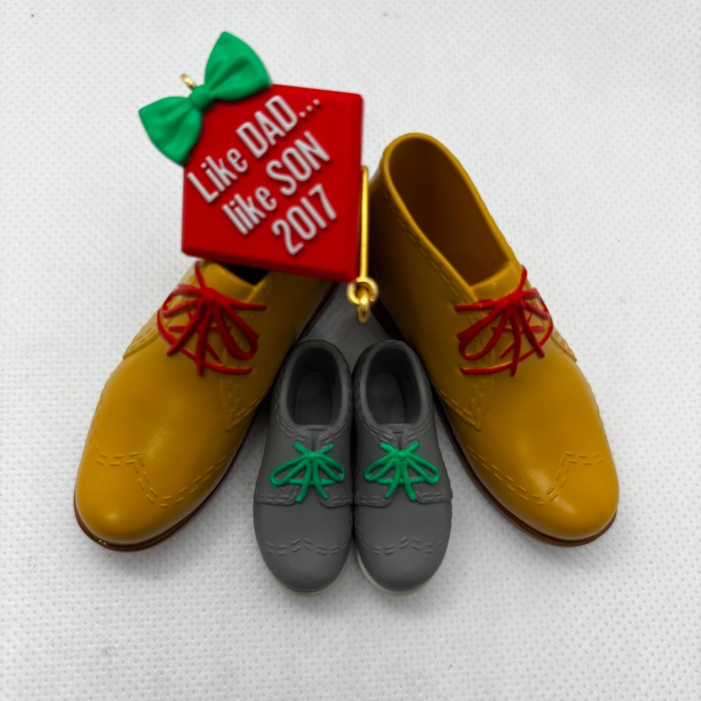 Hallmark Ornament Like Dad Like Son Tan Grey 2017 Keepsake Shoes Matt Johnson